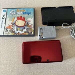 Nintendo DS Glossy Red Handheld Console with Game